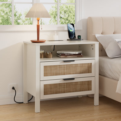 Table de chevet 2 tiroirs Boho