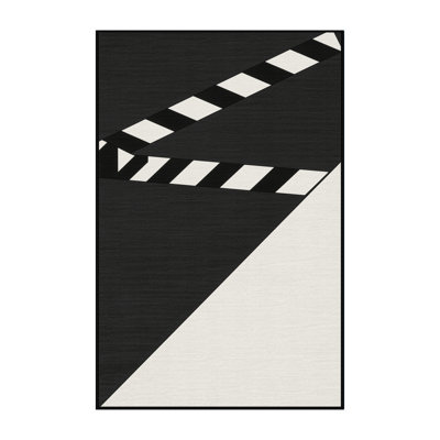 Tapis à damier moderne gris délavé à la machine Pacen Clapperboard