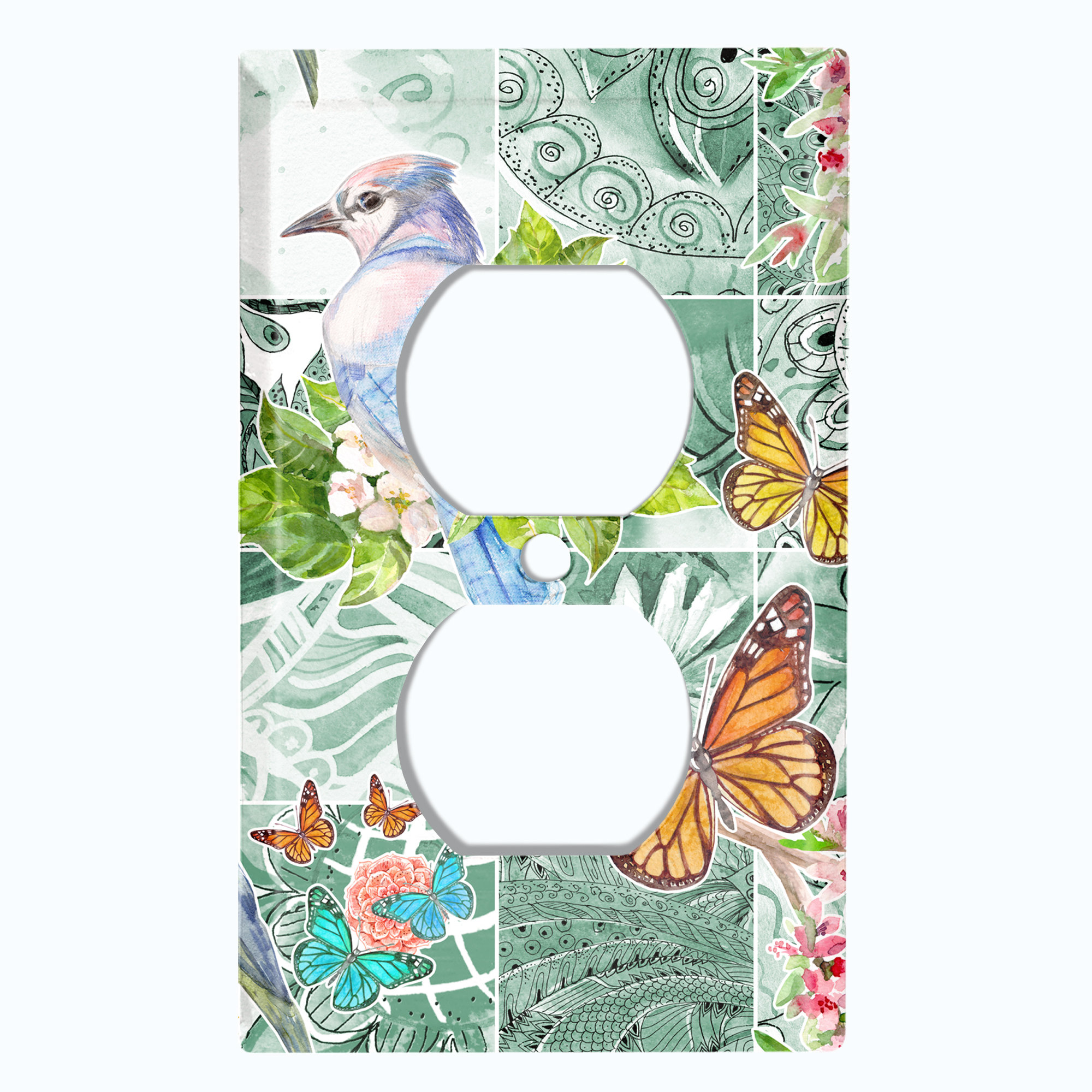 WorldAcc Butterfly Birds 2-Gang Rocker Wall Plate | Wayfair