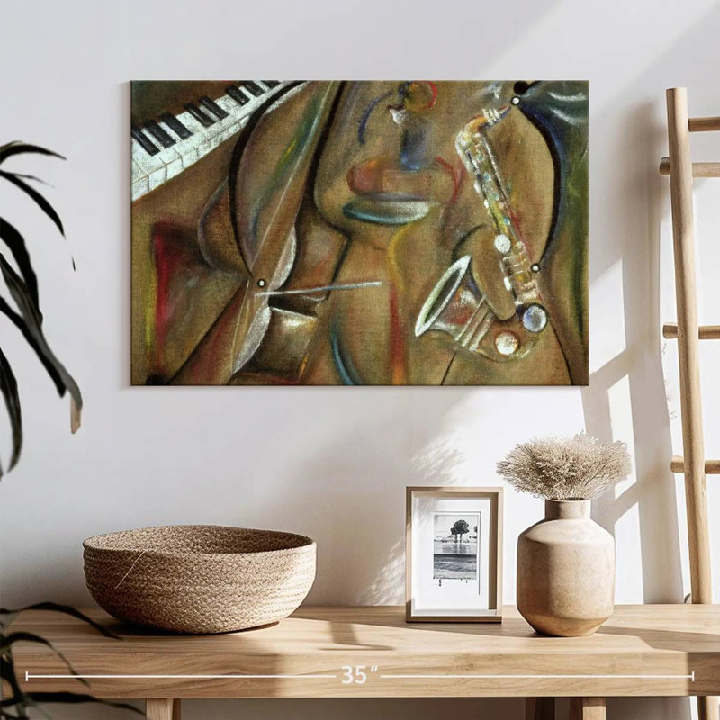 Abarca Burlap Sax, 16" H x 24" W