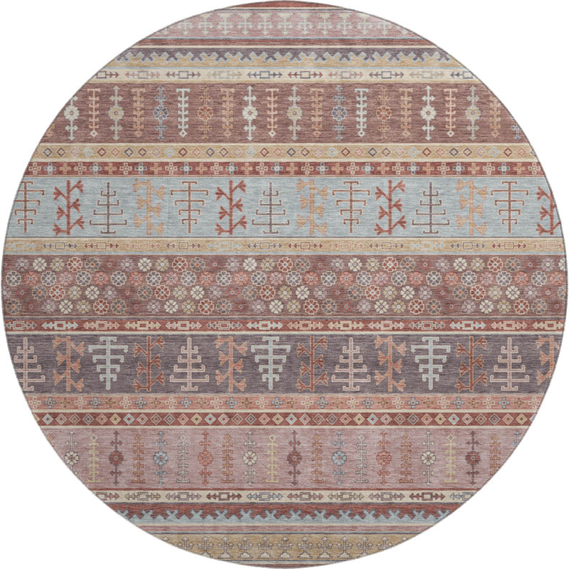Tapis de qualité supérieure lavable à la machine Mayfield AMF2160, Paprika, Rond 8 pi