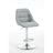 Set Of 2 Bar Stools, With Chrome Footrest And Base Swivel Height Adjustable Mechanical Lifting Velvet + Bar Stool-GREY (Easy To Clean)