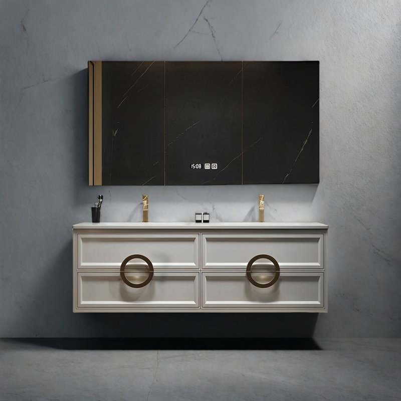 American-style double-basin bathroom cabinet, 52"