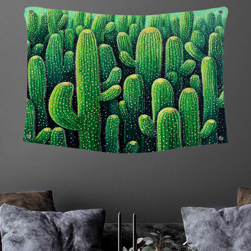 Tapisserie murale cactus - Décoration murale plantes, H 50 po x l 60 po