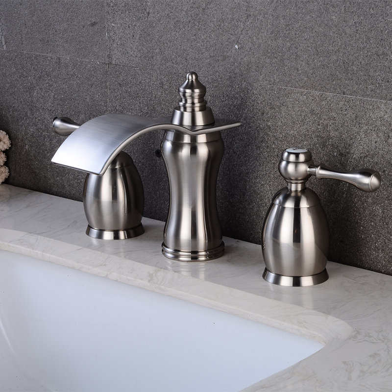 2-handle Bathroom Faucet with Drain Assembly, Brushed Nickel