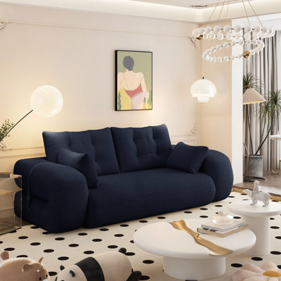 Lazy Sofa Couch, 78.7" Multi-Functional Foldable Sofa Bed, 3-In-1 Teddy Fabric Foam-Filled Sleeper Sofa Bed For Living Room,Guest Bed,Playroom