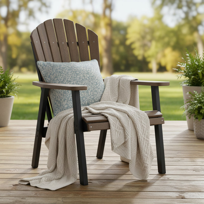 Chaise Adirondack en polywood noyer, Noyer / noir