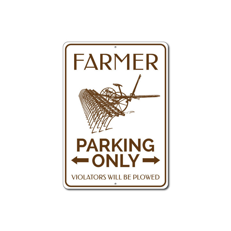 Plaque en aluminium Plow Farmer, H 14 po x l 10 po x P 0,04 po