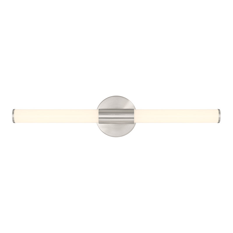 Éclairage pour meuble-lavabo cylindrique 24 po à DEL en nickel satiné, 24in, Satin Nickel