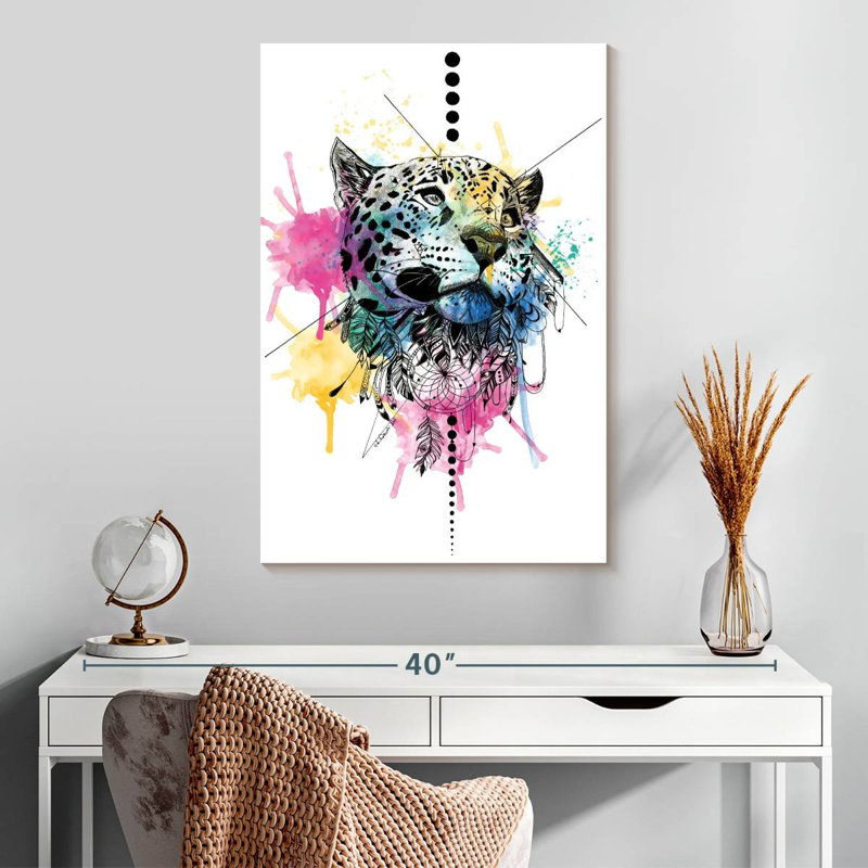Brampt Tribal Leopard, 30" H x 20" W