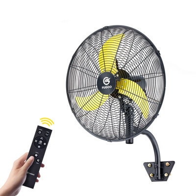 20" Outdoor Oscillating Wall Mounted Fan With Remote Control, Quiet Eco BLDC Motor, 4-Speed, 5000 CFM, Waterproof Cooling Fan for Patio, Garage, Gym