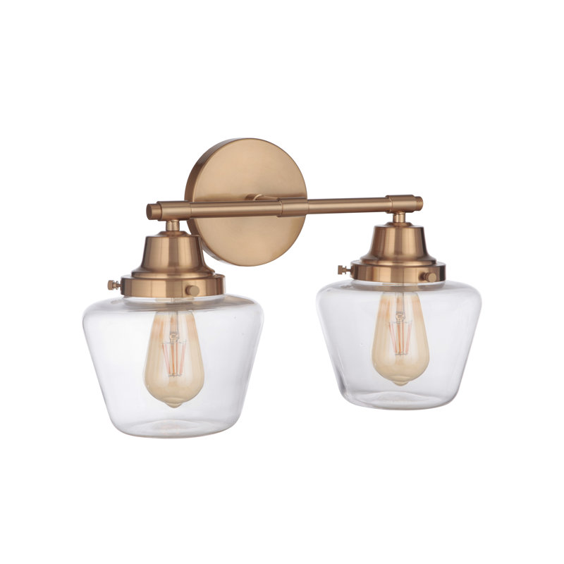 Éclairage pour meuble-lavabo à 2 lumières Akib, Laiton satiné