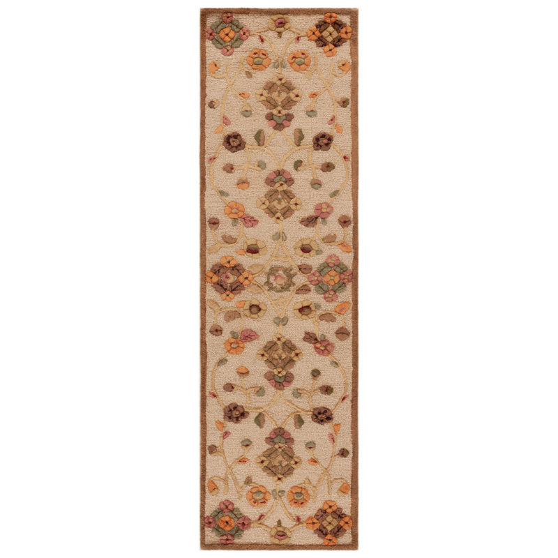 Mcgrail Wool Floral Rug, Runner 2'6" x 8'
