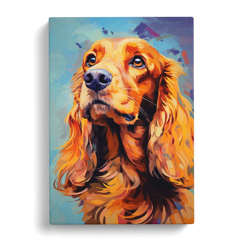 Cocker Spaniel Modern No.2 - No Frame Art Prints - Wrapped Canvas, 76cm H x 50cm W x 3cm D