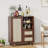 Rattan Buffet Cabinet With Adjustable Shelf, Sideboard With Drawers For Living Room, Kitchen, Entryway-446461573