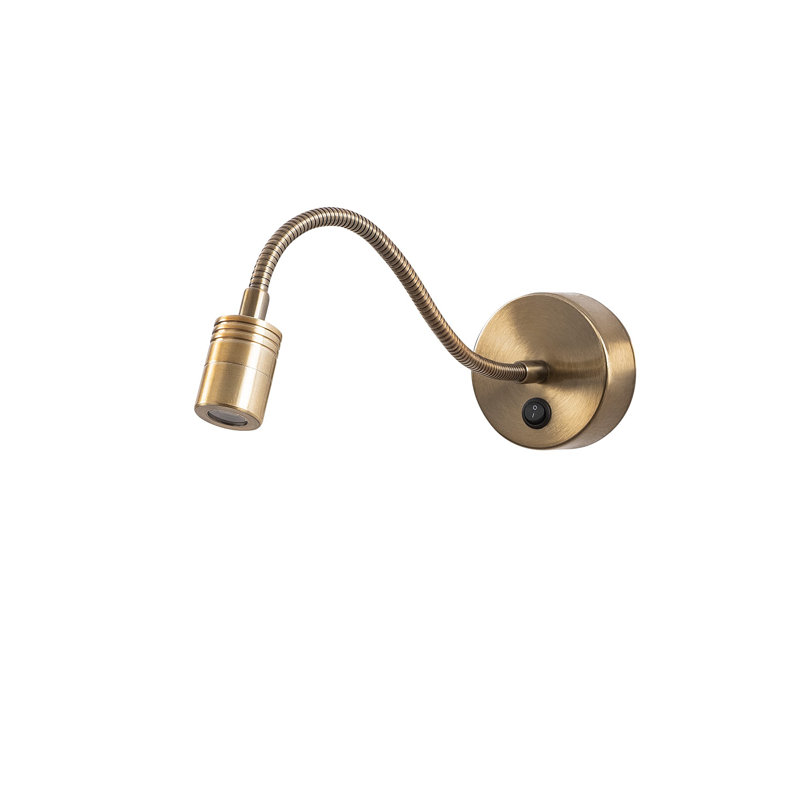 Vintage Copper Wall Lamp, Adjustable Height, 15.0 x 14.9 x 3.0 inches | Metal Body, IP20 Rated, 1W 2700K Socket | Modern Scandinavian Design, Perfect for Living Room, Bedroom, and Hallway Illumination