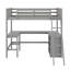 Lit mezzanine simple avec tablettes et bureau