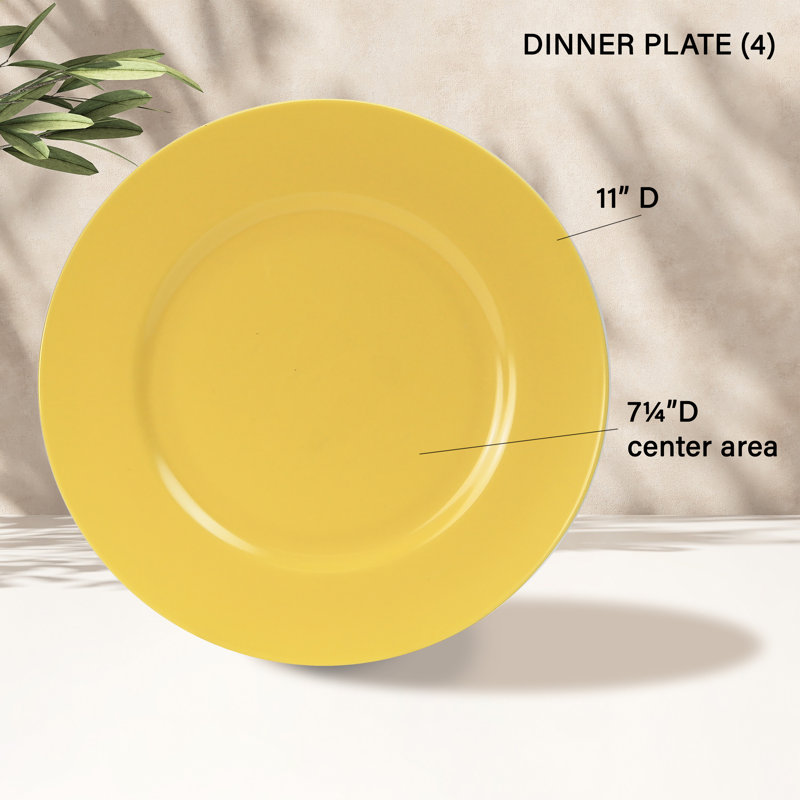 Melamine Dinnerware Set, Yellow