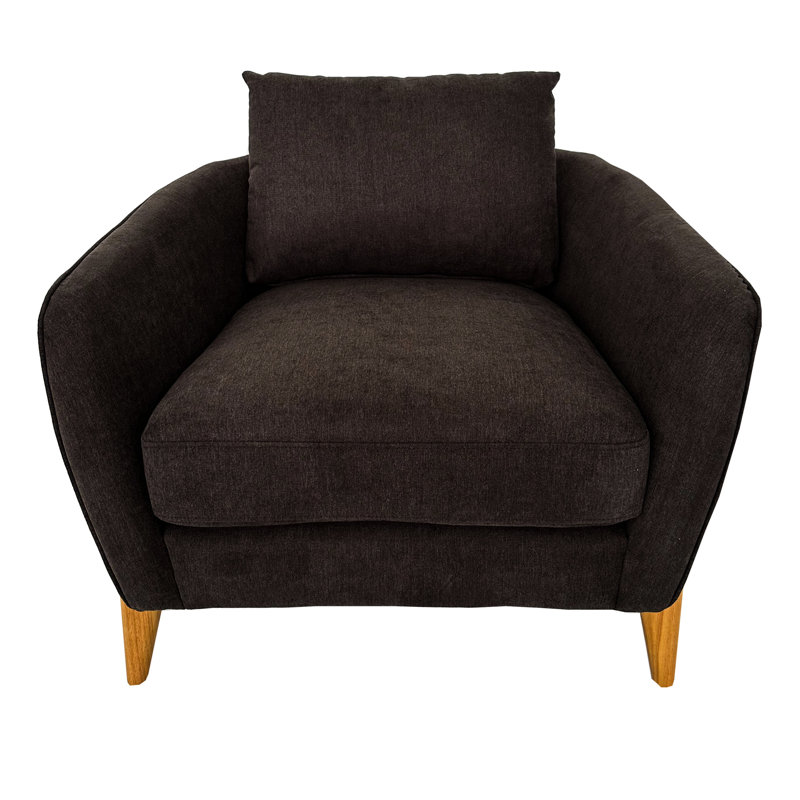 Fauteuil d'appoint pour chambre à coucher, Design artistique, revêtement, rembourrage en mousse, siège à assise mi-ferme, beige