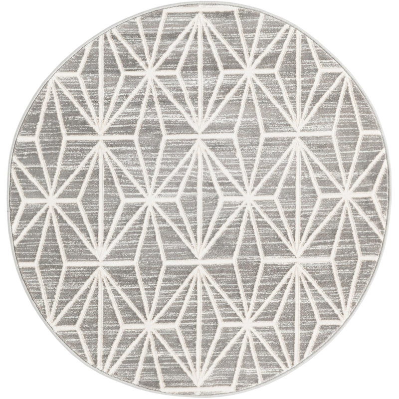 Delinah Geometric Indoor Rug, Round 3'3"