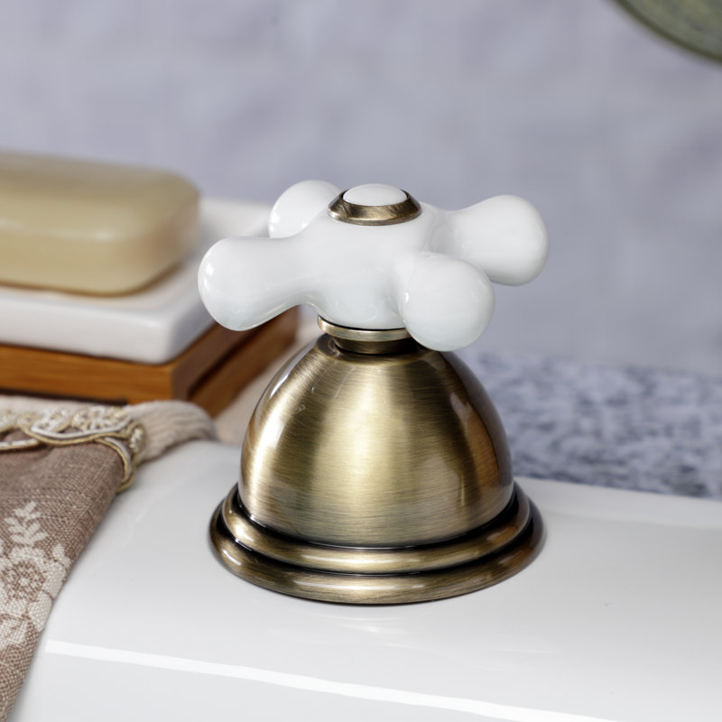 Kingston Brass Vintage Deck Mount Hand Shower with Diverter for Roman Tub Faucet, Antique Brass