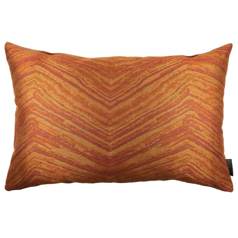 Coussin lombaire à chevrons plumes Krimhilde, Orange