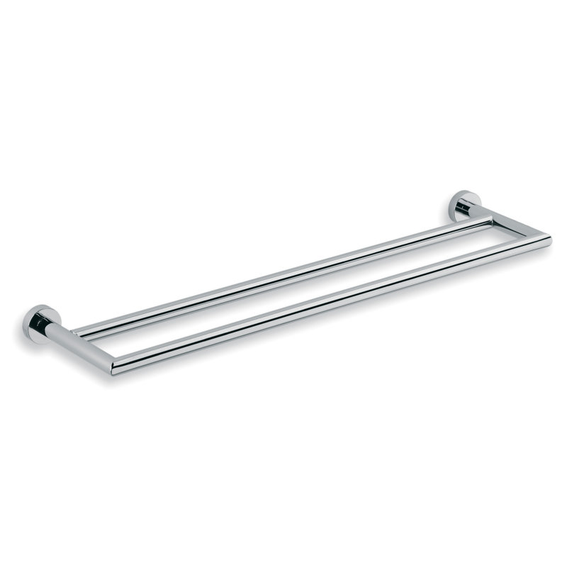 Baketo Double Wall Mounted Towel Bar, Polished Chrome