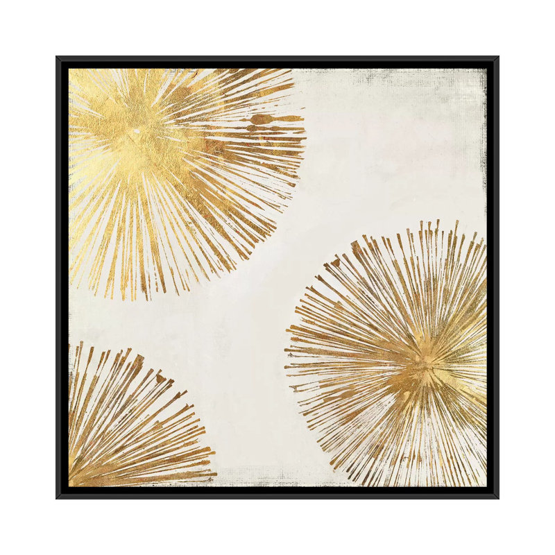 «Gold Star II», impression sur toile, H 18 po x l 18 po x P 1,5 po, Toile avec cadre flottant noir, Pas de tapis