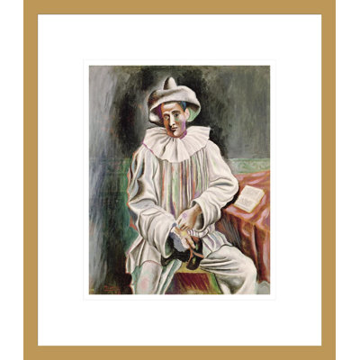 Assis Pierrot par Pablo Picasso, impression giclée sur cadre