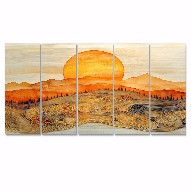 Roann - Forest Wall Art - Art mural traditionnel pour le salon, 5 pièces, H 28 po x l 60 po