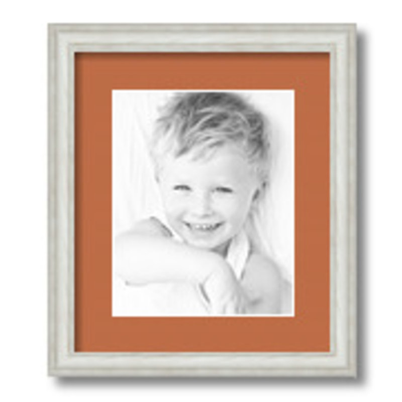 Wood Matte Picture Frame with Mat, Red Orange