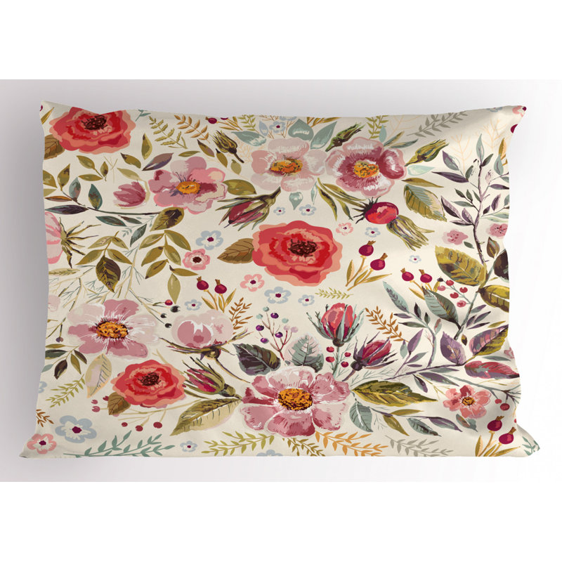 Spring Polyester Floral Sham Set, Twin