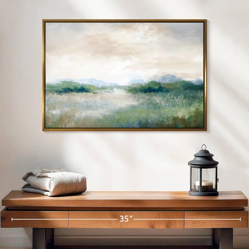 Calmer Vista, 25 po x 17 po, Cadre flottant doré