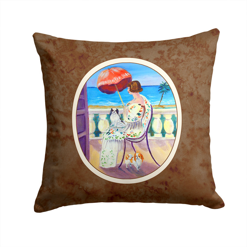  Coussin décoratif Lady avec son menton japonais 14 po