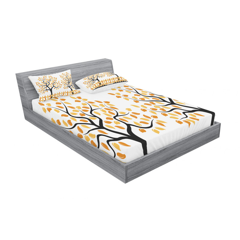 Ensemble de draps Border with Shady, Ensemble de draps pour grand lit avec 2 taies d'or
