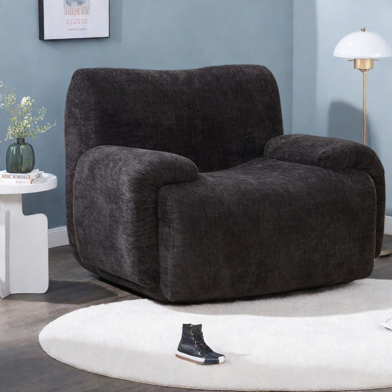 Fauteuil d'appoint confortable et moderne en chenille pour tout espace de vie
