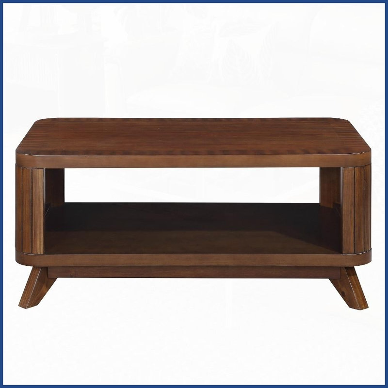 Table basse rectangulaire en placage de bois pour le salon, rangement spacieux et amp; Assemblage facile, Espresso