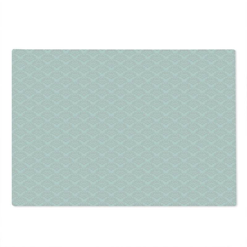Ambesonne Damask Cutting Board Large Size Simplistic Royal Pale Eggshell and White