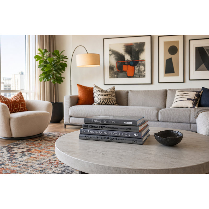 Decorative Books - Slate Coffee Table Stack - 4 Grey Books