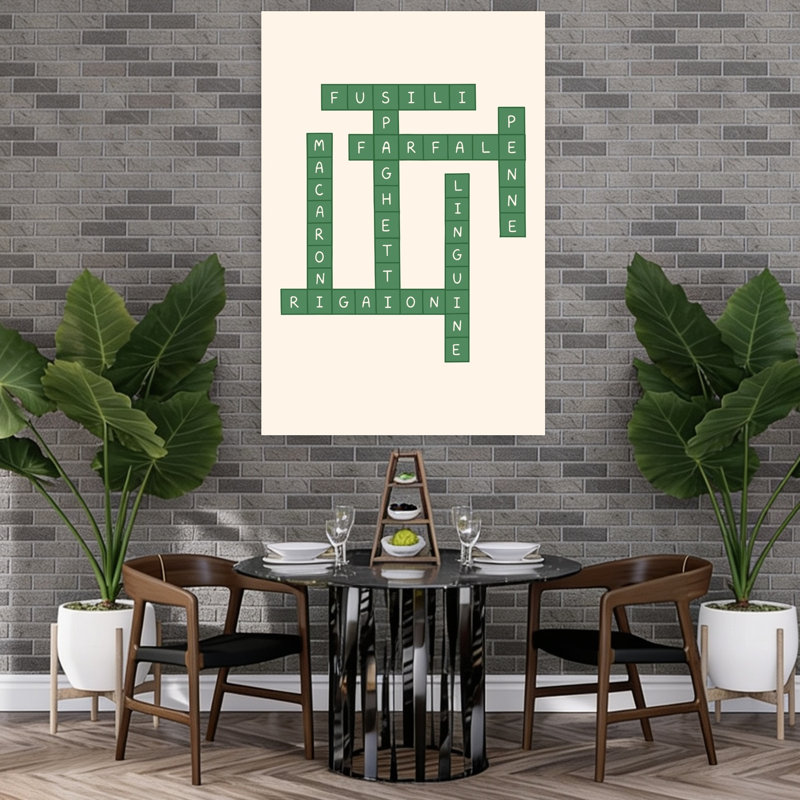"Italian Pasta", art mural contemporain, H 60 po x l 40 po