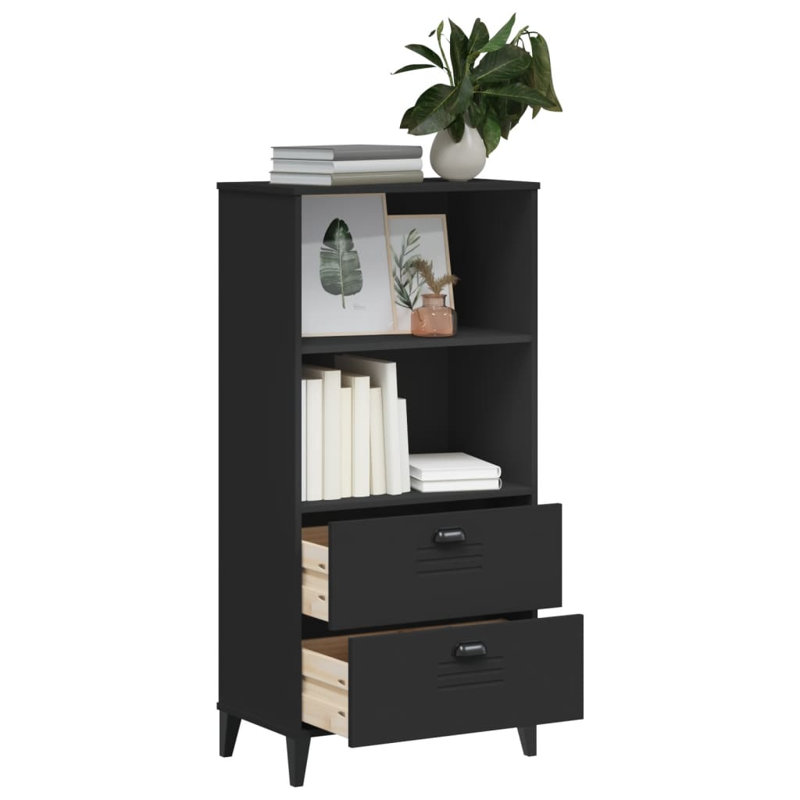 Allaya 123cm H x 60cm W Bookcase, Black