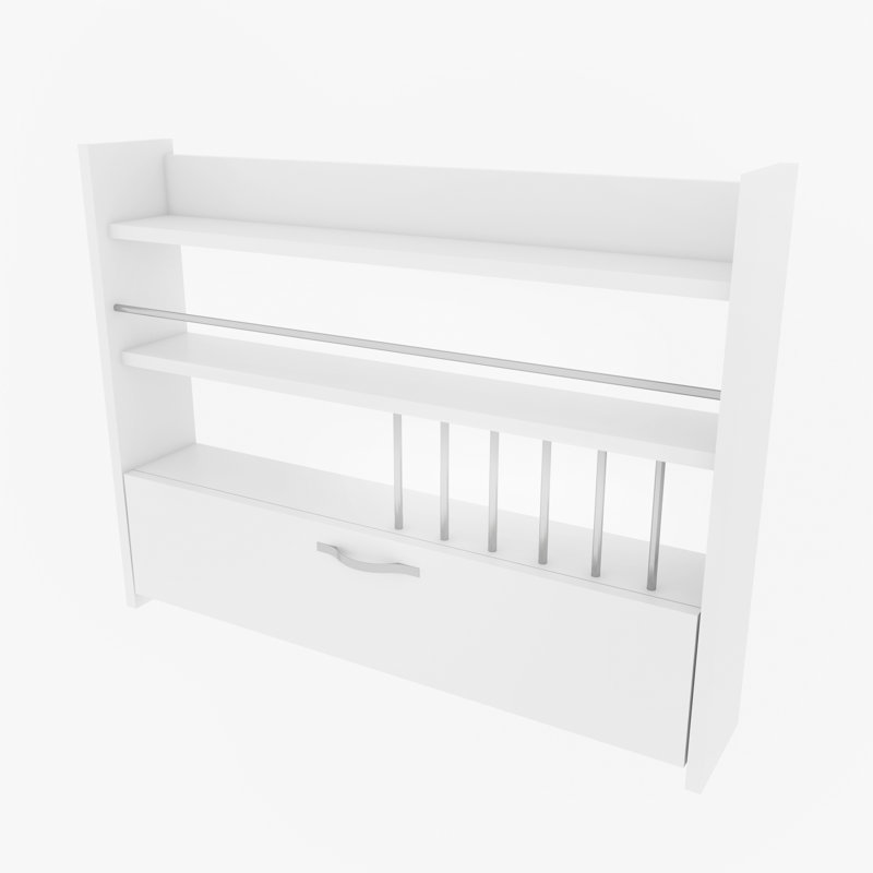 Degraff Cabinet Shelving Rack, White