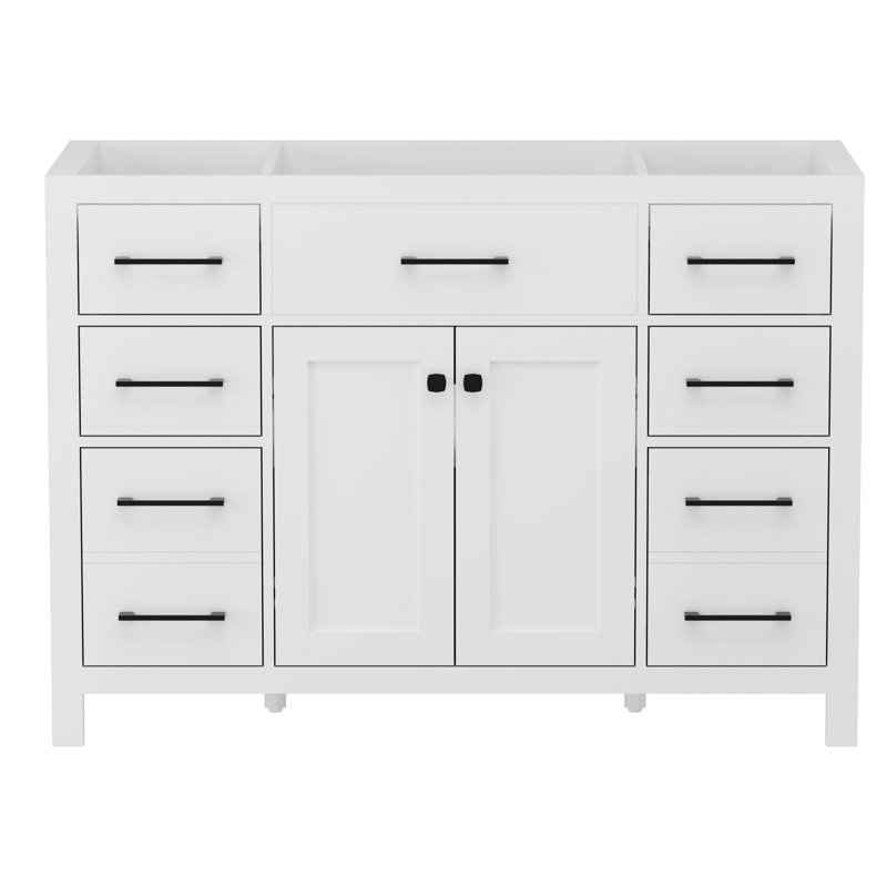 48" Single Sink Bathroom Vanity Cabinet Base Only, Sink Not Included, White
