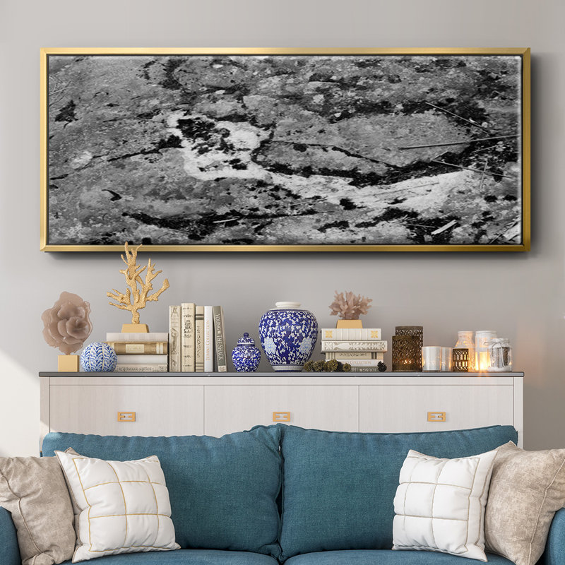 Found Textures XIV- Framed Canvas, 20" H x 50" W