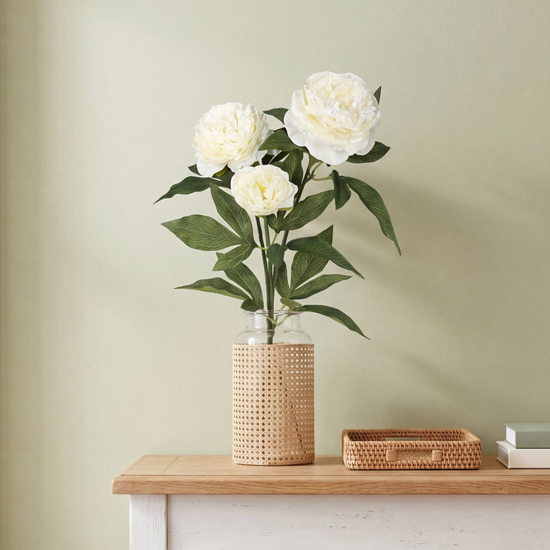 Frangia 27" Artificial Rose Spray, Cream