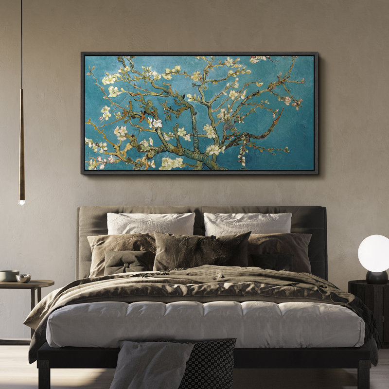 «Almond Blossom» par Vincent Van Gogh, reproduction, H 30 po x l 60 po, Noir, noir, noir, noir