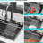 Gunmetal Black Drop-In Waterfall Kitchen Sink 33*22 Inch 16 Gauge Stainless Steel With Pull-Out Faucet, Cup Washer & Cutting Board