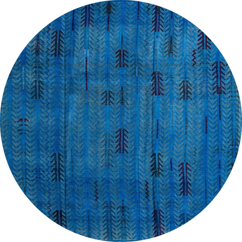 Wool Abstract Indoor Rug, Round 5'