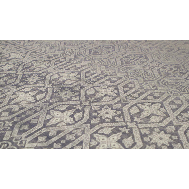 Hand-Knotted High-Quality Dark Blue Area Rug