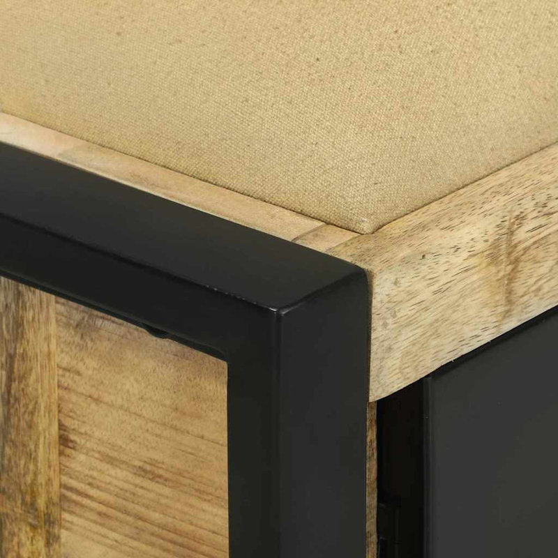 Solid Wood Storage Bench, Brown